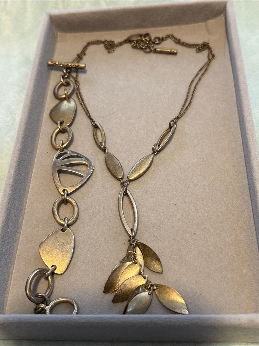 Kenneth Cole Gold-Tone Layered Link Necklace with Leaf Charms